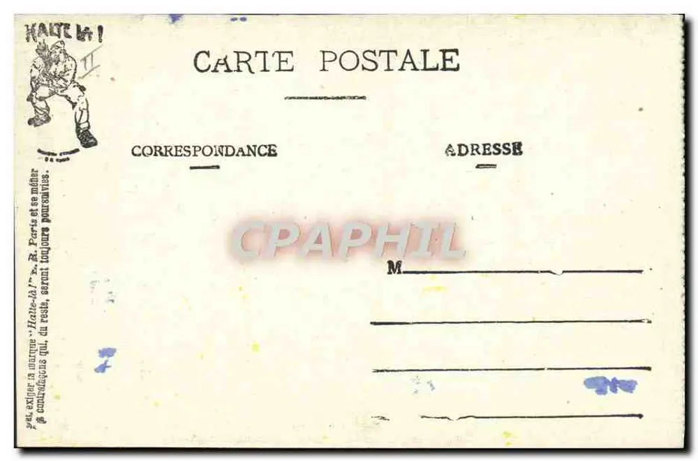 Cenas Militares — HALTE-LÀ! E.R. (modelo depositado) - Verso