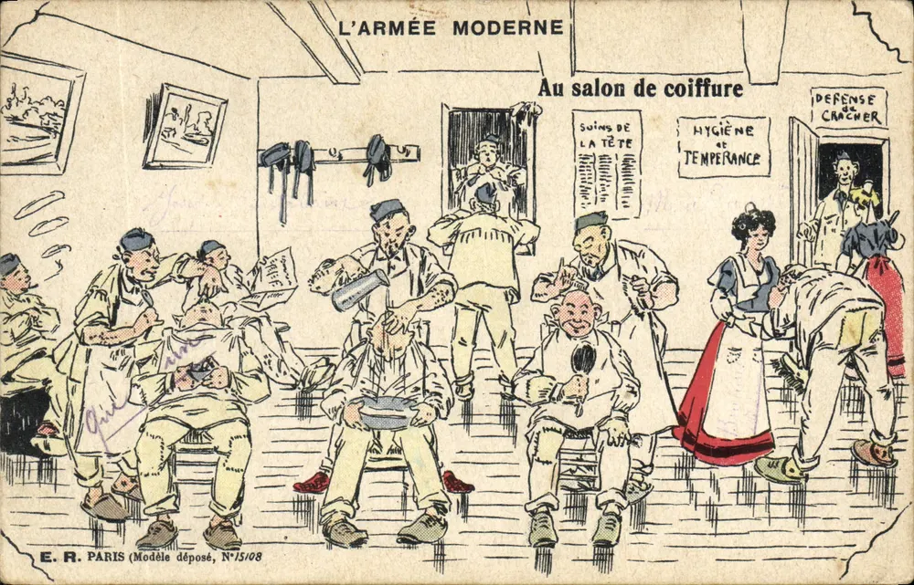 A Armada Moderna — No salão de beleza — E.R. Paris, N°15/08 - Frente