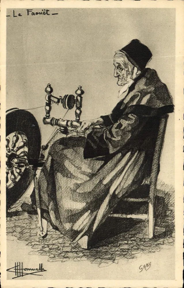 Le Faouët — Tipos e trajes da França — Desenhos de Charles Homualk, editor G. Artaud, Nantes - Frente