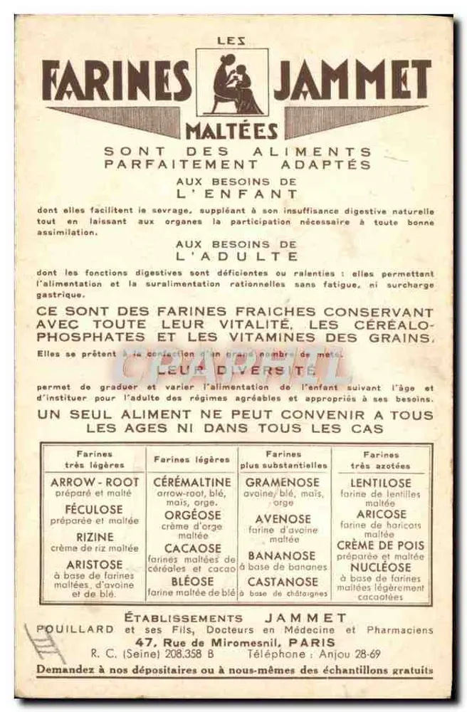 As Velhas Províncias da França — A Bretanha — Editado pelas Farinas Jammet - Verso