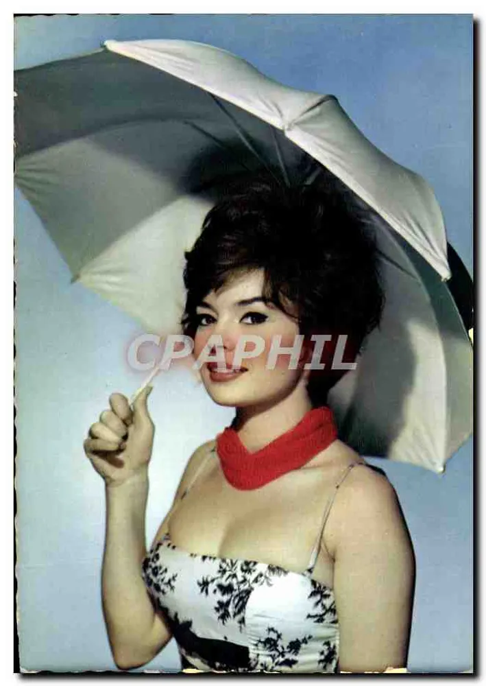 Mulher com guarda-chuva — foto colorida — editor: Sam Lévin, Paris - Frente