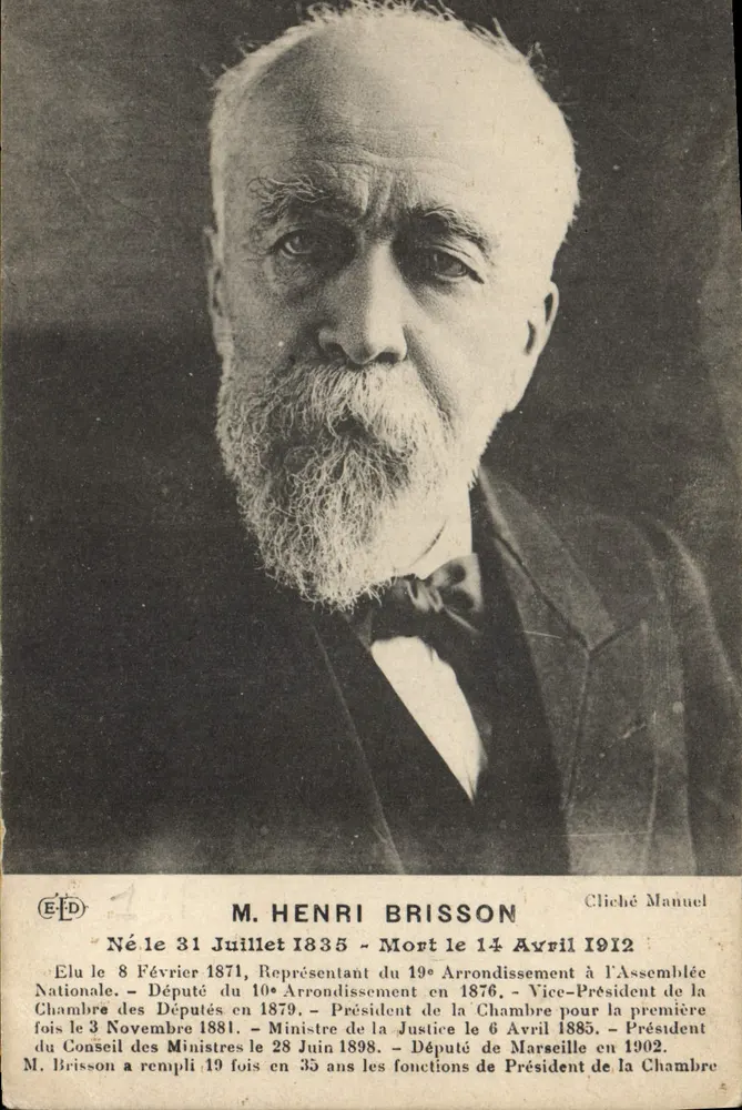 M. Henri Brisson — Retrato — Cliché Manuel - Frente