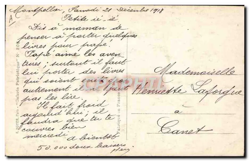Antonin Dubost — Presidente do Senado — H. Manuel Fot. N° 308 - Verso