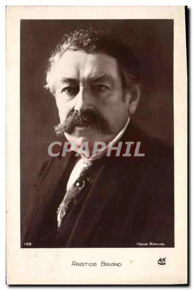 Aristide Briand — retrato — Henri Manuel, n° 128 - Frente