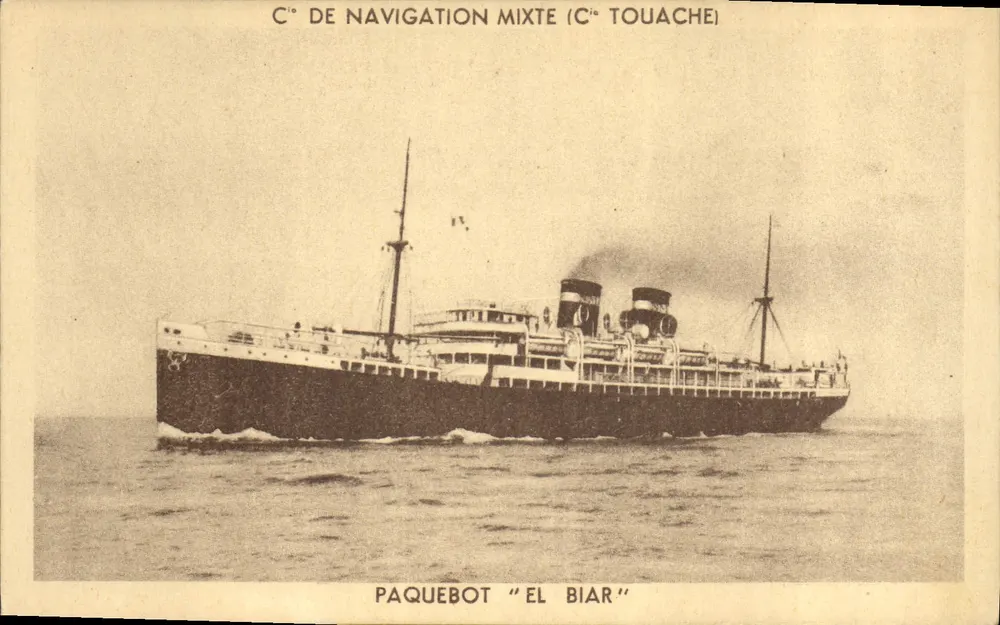Dampfschiff "El Biar" — Mischverkehrs-Gesellschaft (Gesellschaft Touache) - Vorderseite