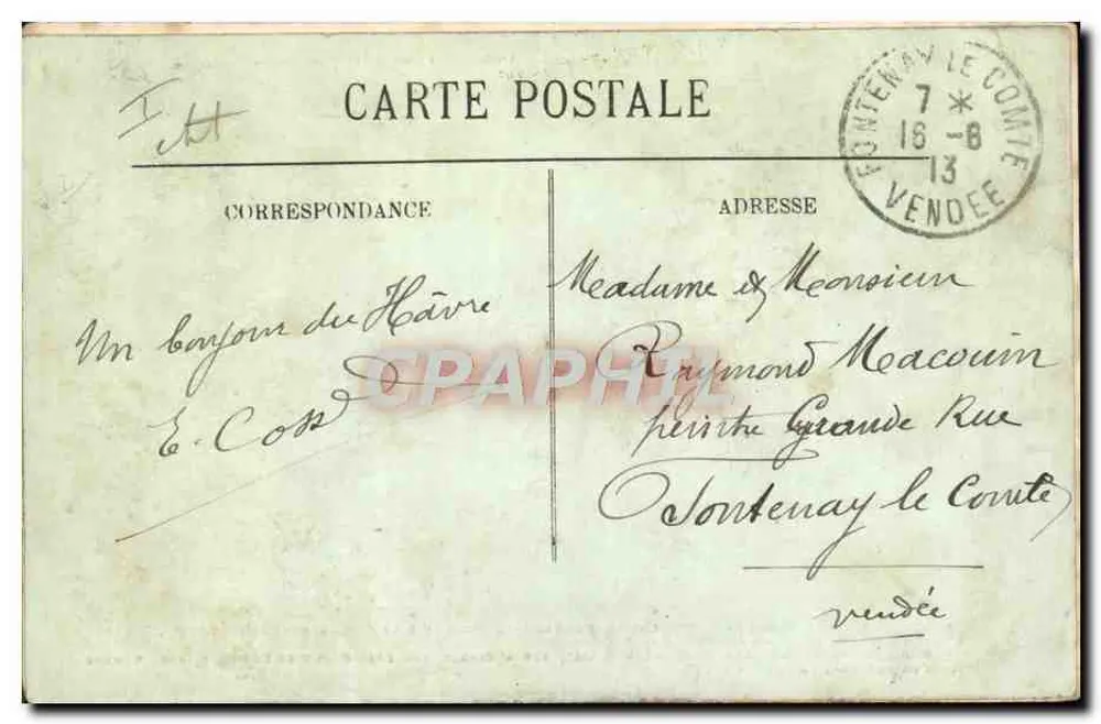 Der Transatlantische Dampfer France — Blick von der Seite — Sammlung Delaveau, St-Nazaire - Rückseite