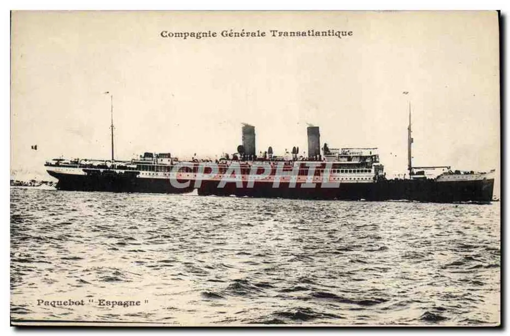 Dampfschiff "Espagne" — Compagnie Générale Transatlantique — Verlag nicht identifiziert - Vorderseite