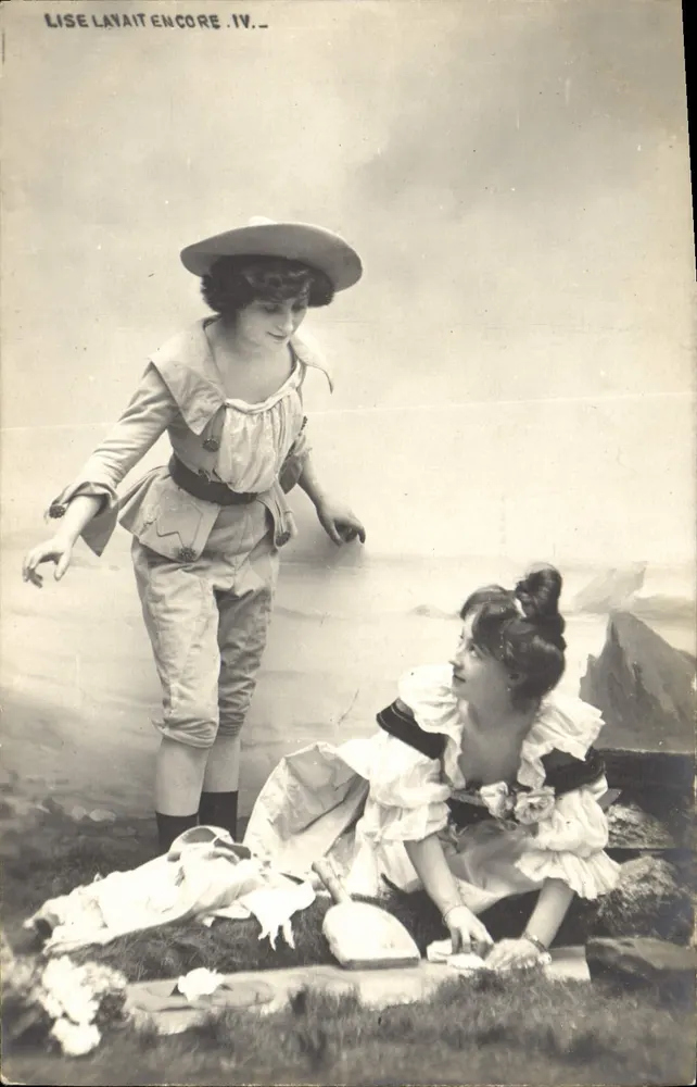 Lise wusch noch immer. IV. — Szenenbild mit zwei Frauen — J. M. Paris - Vorderseite