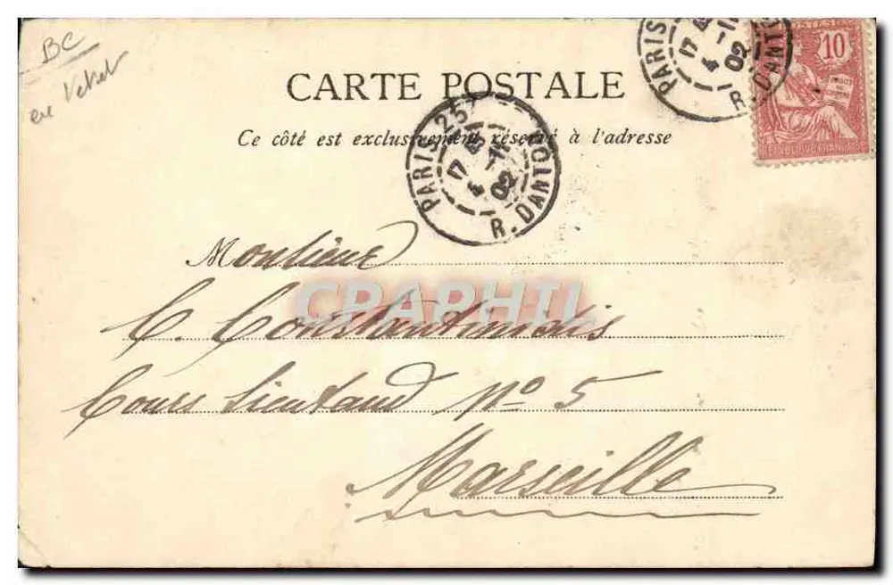 Nymphéide — scène mythologique — éditeur Raphaël Tuck & Fils, Paris - Rückseite