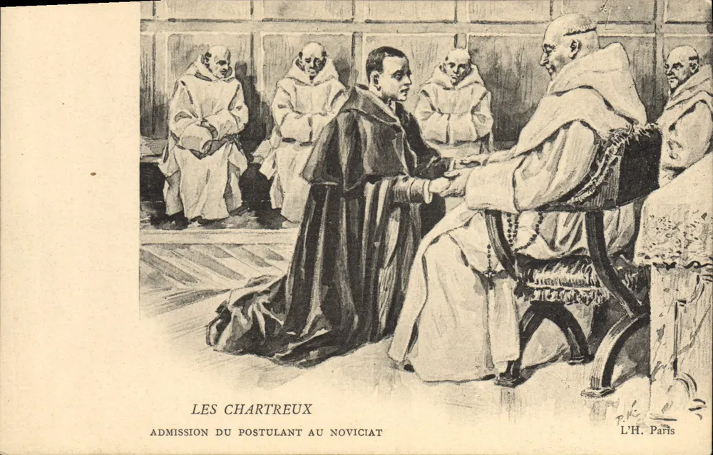 Die Kartäuser — Aufnahme des Novizen in den Noviziatsstift — L'H. Paris - Vorderseite