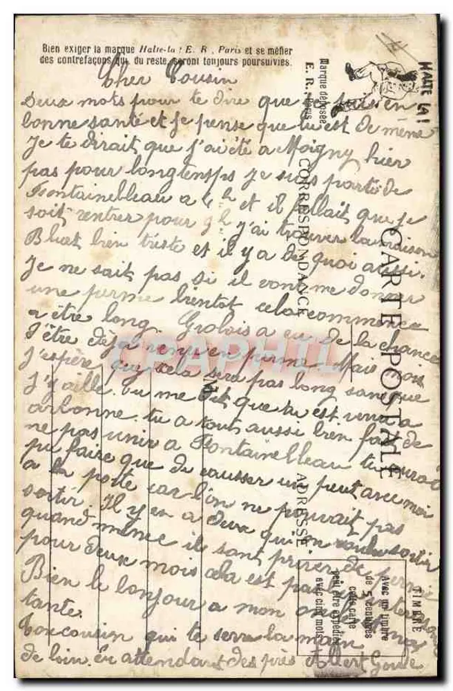 Militärszenen — Die Folgen einer Fenchelverdauung — E. R. Paris — Registriertes Modell Nr. 15351 - Rückseite