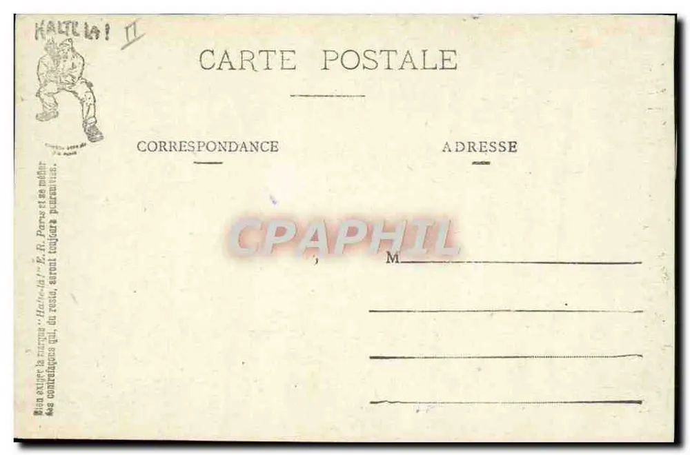 Cenas Militares — HALTE-LÀ! E.R. — (modelo depositado) - Verso