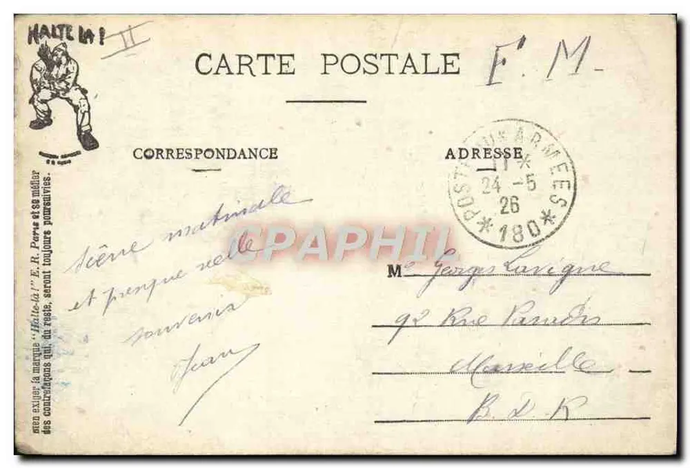 Cenas Militares — HALTE-LÀ! E.R. (modelo depositado) - Verso