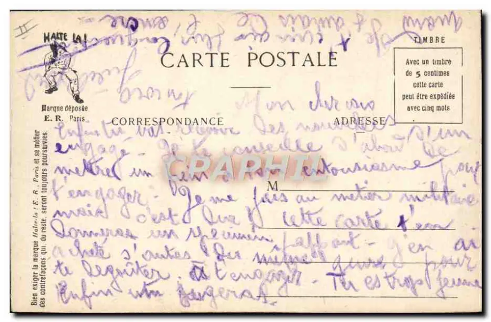 O Comandante substituído — A Vida Militar — E.R. Paris, modelo depositado n° 14877 - Verso