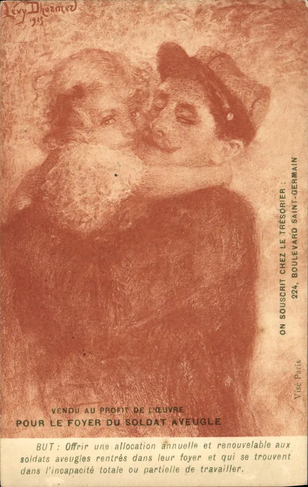 Blinder Soldat und Kind — Werk von Levy Dhurmed 1915 — Verlag Viscé Paris - Vorderseite