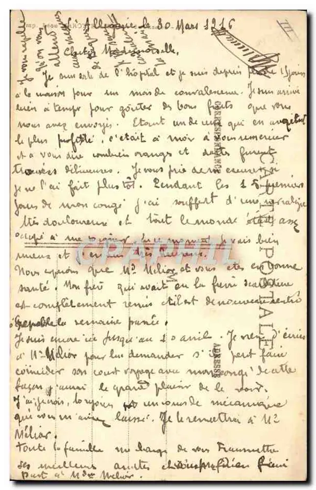 Blinder Soldat und Kind — Werk von Levy Dhurmed 1915 — Verlag Viscé Paris - Rückseite