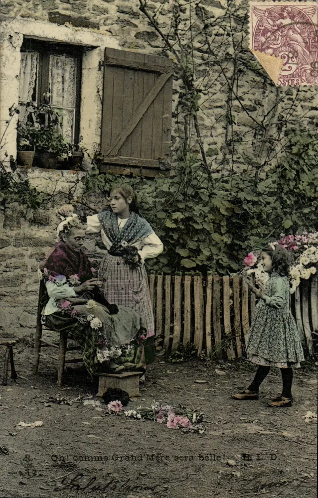 Babcia będzie piękna! — scena ogrodowa — H. L. D. / Ostes - Awers