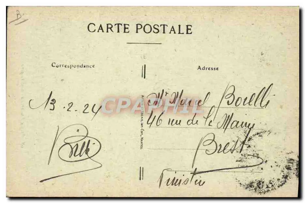 Alte Bretonin, die ihre Pfeife raucht — n°98 — Verleger Pastour - Rückseite
