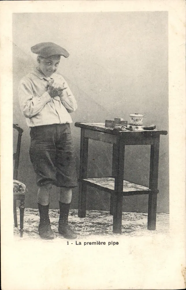 Criança com sua primeira pipa — Sini-Bromure A. Bregger Frères (Dép.66) — n°1 - Frente
