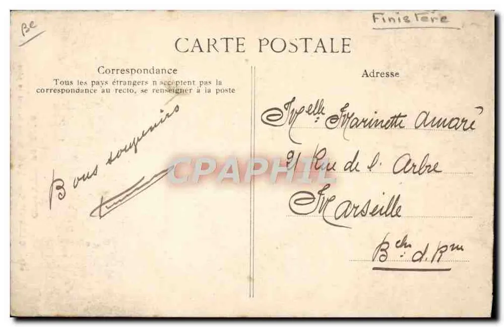 Carantec — alte Frau, die ihre Pfeife raucht — E.D. n°267 - Rückseite