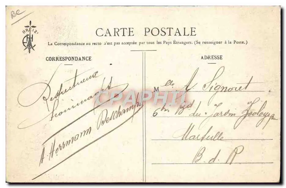 Pescador com cachimbo — St-Briac — Cos. L. Harmonie, St-Briac - Verso