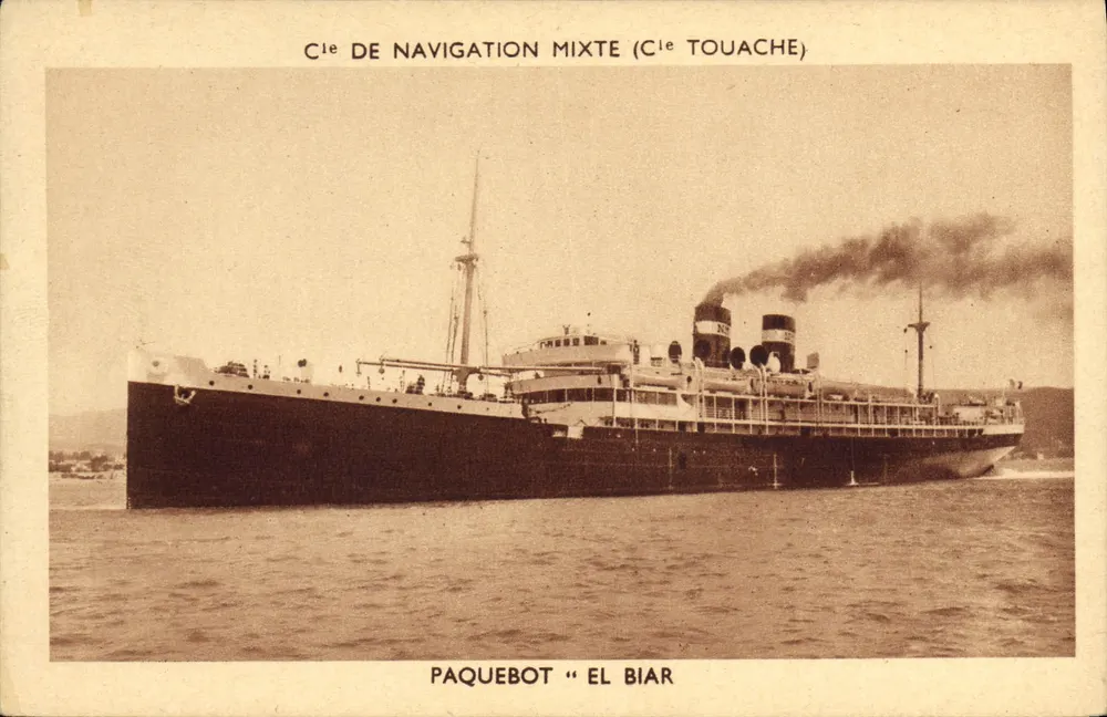 Dampfschiff "El Biar" — Gesellschaft für Mischnavigation (Gesellschaft Touache) — Hélio Audry, Marseille - Vorderseite