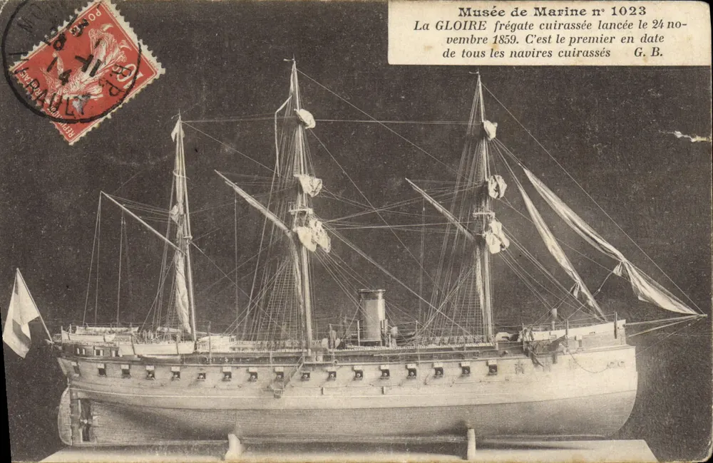 Die GLOIRE, Panzerfrigate — Musée de Marine n° 1023, gestartet am 24. November 1859 — Verlag G.B. - Vorderseite