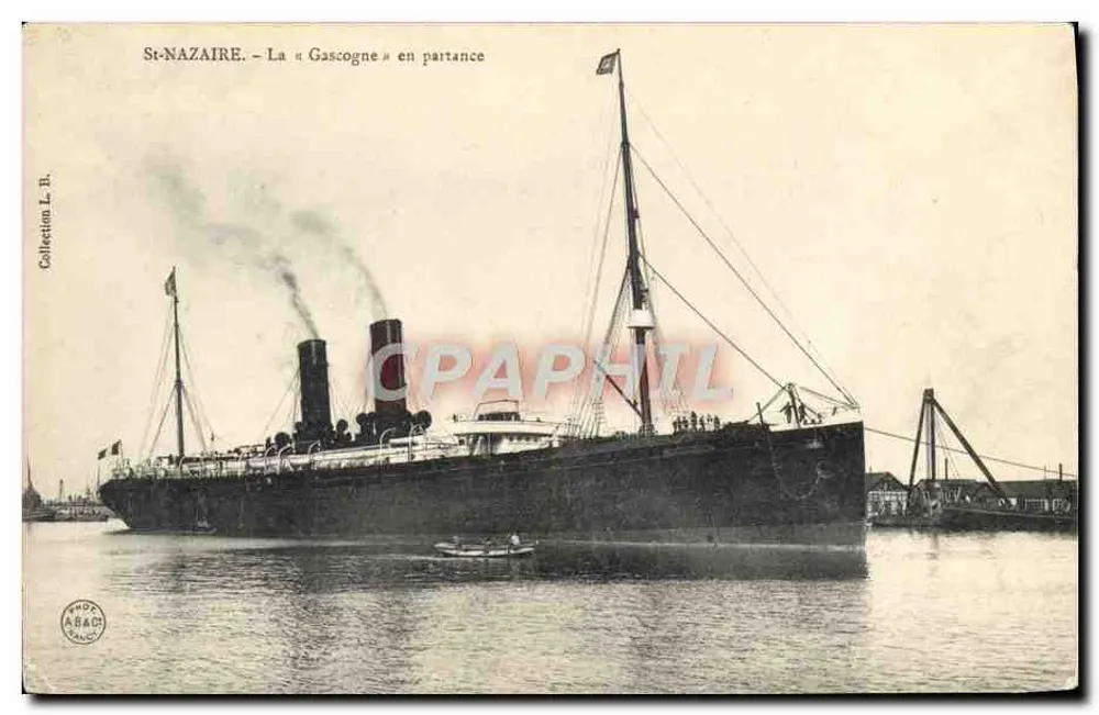 St-Nazaire — La « Gascogne » en partance — Collection L. B. - Vorderseite