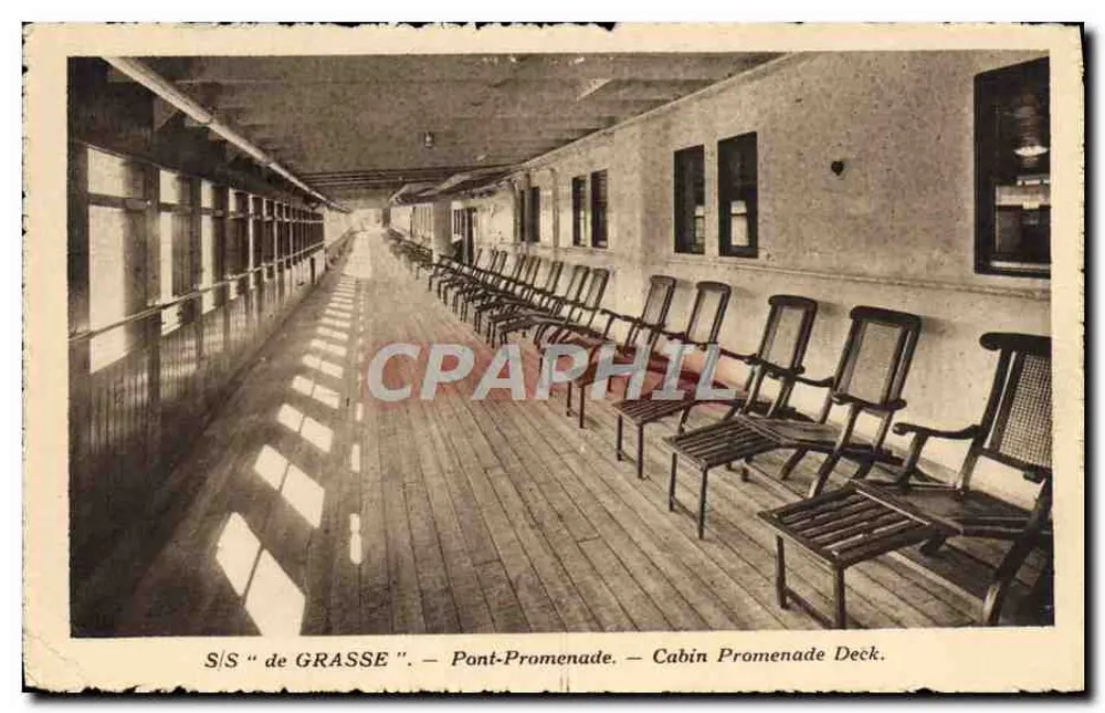 S/S "de GRASSE" — Pont-Promenade — Cabin Promenade Deck. Édition Spéciale de la Cie Gls Transatlantique (French Line) - Vorderseite
