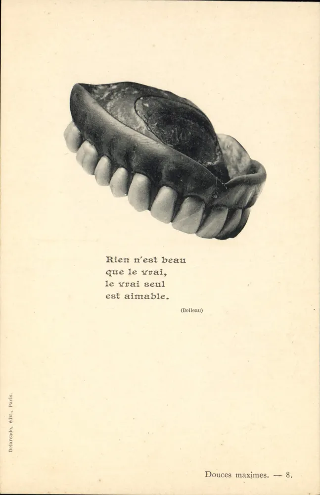 Dente humano — máxima de Bolleau — Dolareado, editor, Paris — n°8 - Frente