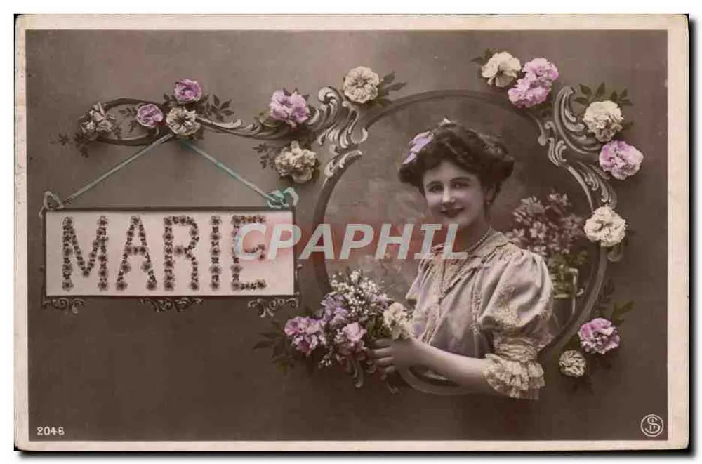 Marie — dekorierte Karte mit Blumen — S. (Verlag) n° 2046 - Vorderseite