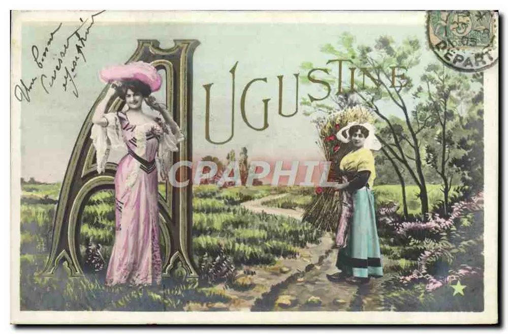 Augustine — Carte postale illustrée de la marque 'Étollé' — Éditeur Étollé - Frente
