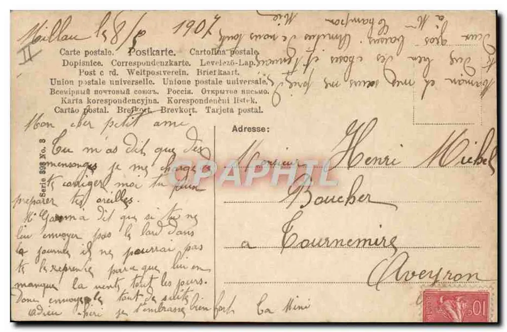 Soldat im Uniform — Henri — Verlag: Réveil de France, Serie 808 - Rückseite