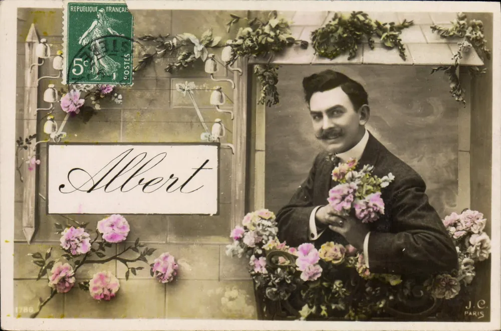 Retrato de Albert — J.C. Paris — selo 5c verde - Frente