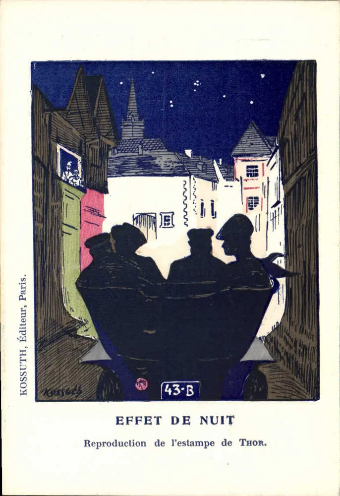 Effet de nuit — reproduction d'estampe de Thor — Kossuth, Paris, n° 43-B - Recto