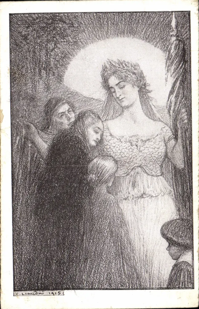 Mulher coroada — cena religiosa — C. Lemida 1915 - Frente