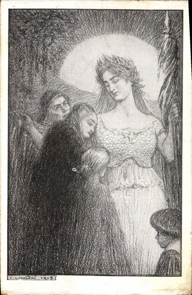 Mulher coroada — cena religiosa — C. Léon Dai, 1915 - Frente