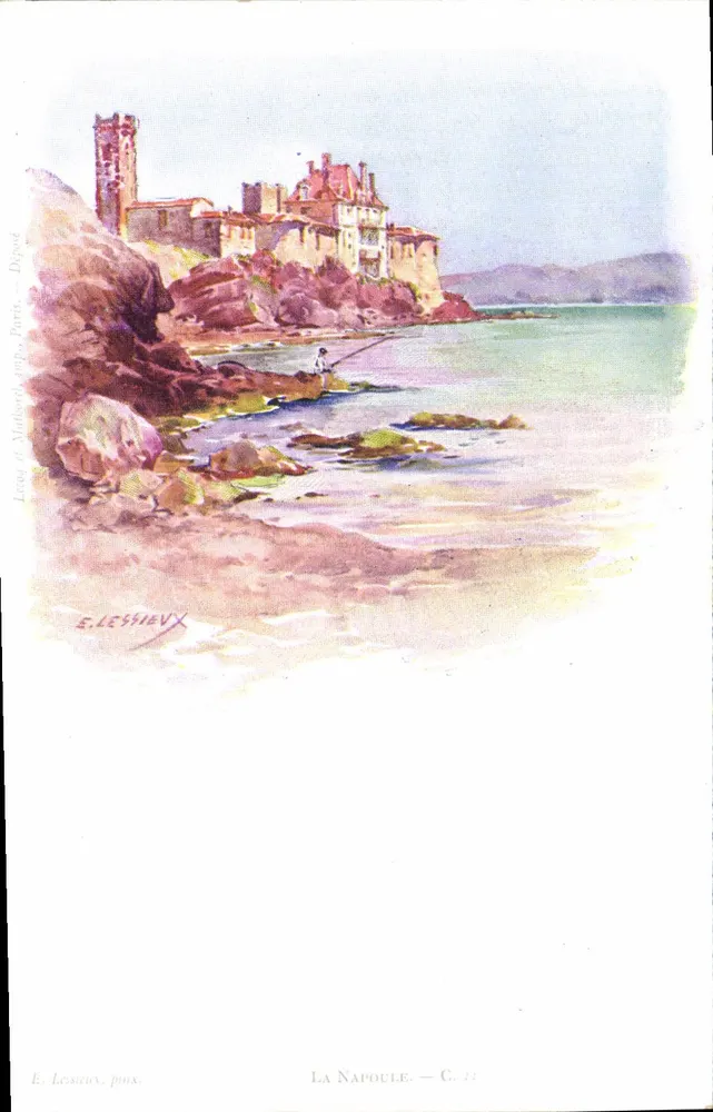 La Napoule — Ansicht der Küste — E. Lessievx, Paris, D. 1903 - Vorderseite