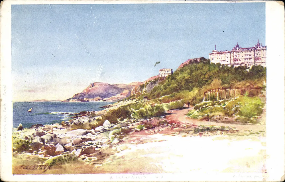Der Cap Martin — Ansicht des Schlosses an der Küste — E. LOSTRA, BOCA - Vorderseite