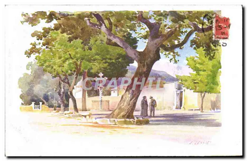 Place sous un grand arbre à Évian — Éditeur : Évian - Vorderseite