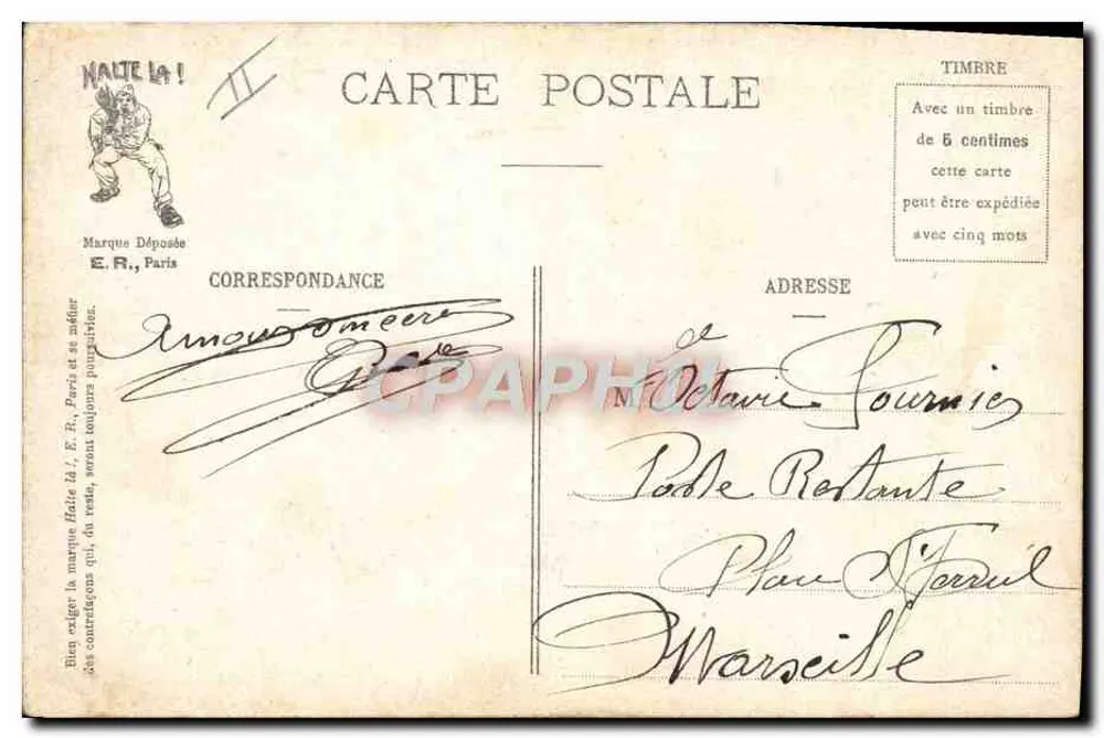 DIE MODERNE ARMEE — Liebe und Tabak — Im Empfangssaal — E.R., Paris, n° 59 - Rückseite