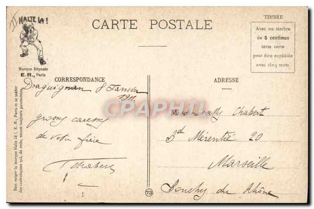 DIE MODERNE ARMEE — Im Friseursalon — E.R. PARIS, N°15108 - Rückseite