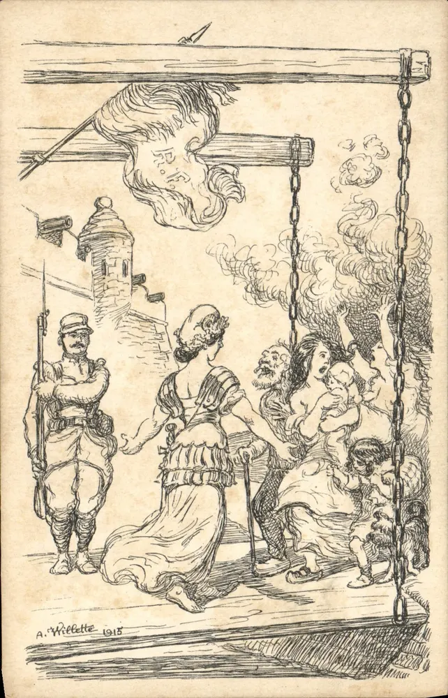 Kriegsszene — A. Willelette 1915 — Edition Französischer Nationalhilfstag - Vorderseite