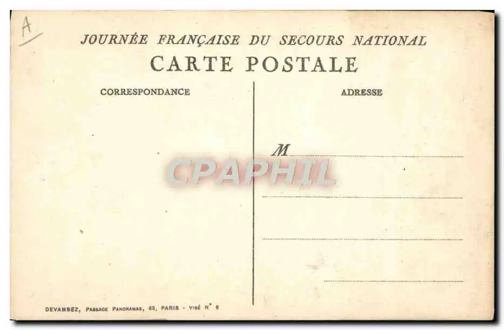 Kriegsszene — A. Willelette 1915 — Edition Französischer Nationalhilfstag - Rückseite