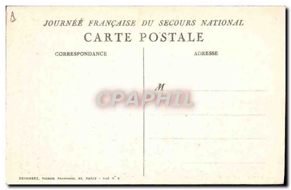 Rettungsszenario — Französischer Nationalrettungstag — Verleger Devambéz, Paris - Rückseite