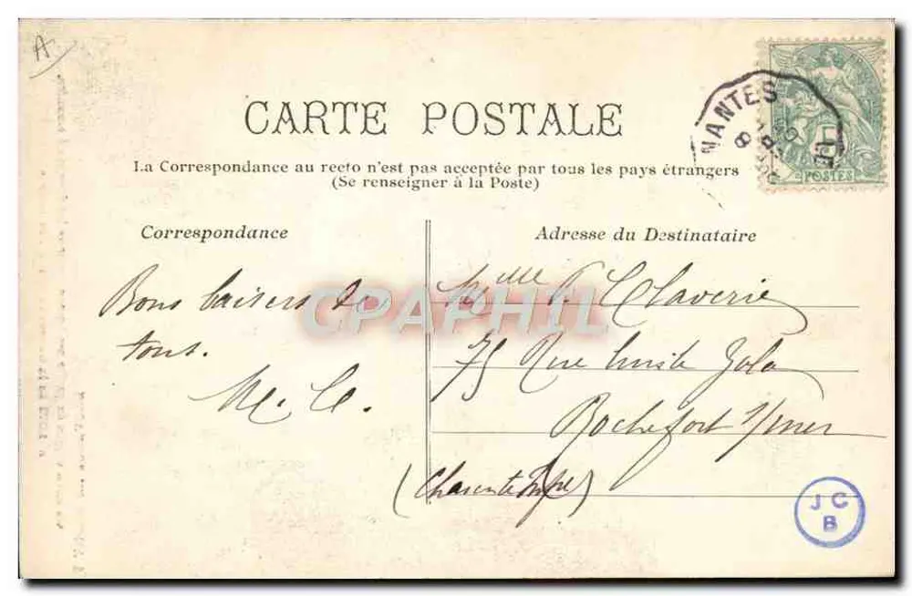 O AMOR NA BRETAGNE — Faria-se de propósito perder os botões para que fossem assim redondos — N° 1.073 da Coleção G. I. D., de Nantes - Verso
