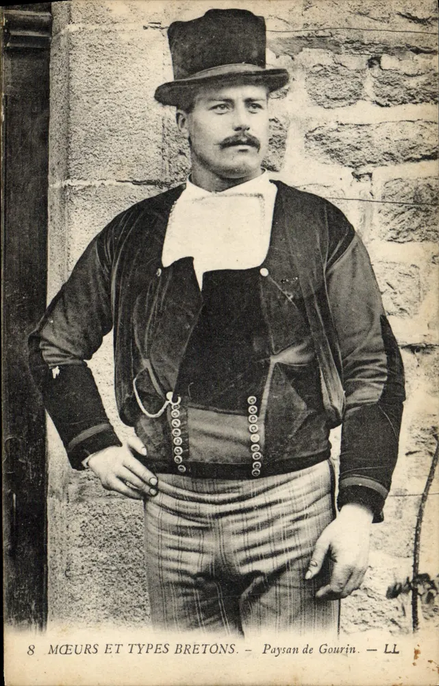 Camponês de Gourin — Camponês breton em traje tradicional — LL - Frente