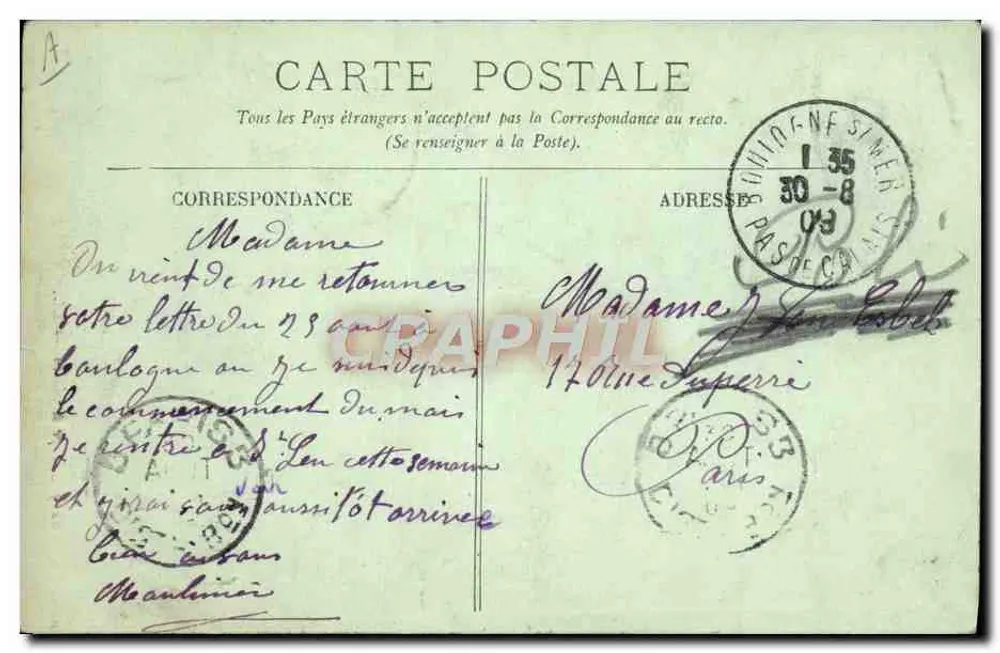 Tipo de Marin — LL. — n° 2223 - Verso