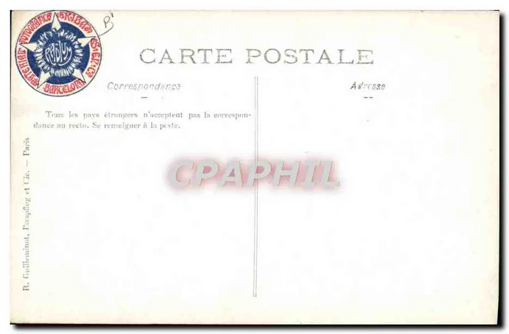 Cerimônia militar — procissão equina com carruagem — editor R. Gaillenouin, Paris - Verso