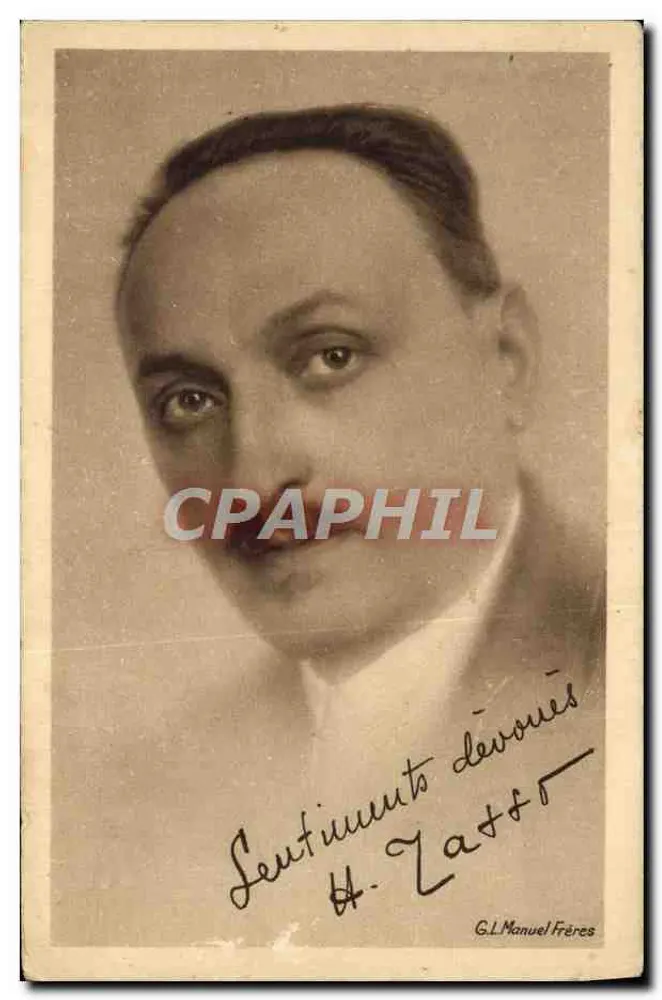 Retrato de homem — Sentimentos dedicados — G.L. Manuel Frères - Frente